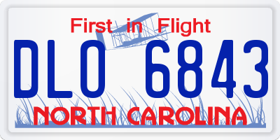 NC license plate DLO6843