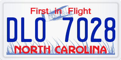 NC license plate DLO7028