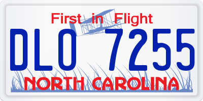 NC license plate DLO7255