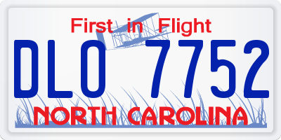 NC license plate DLO7752
