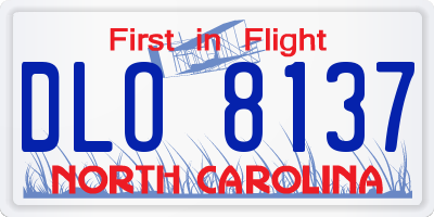 NC license plate DLO8137