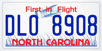 NC license plate DLO8908