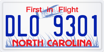 NC license plate DLO9301