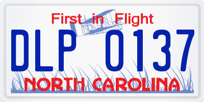NC license plate DLP0137
