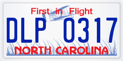 NC license plate DLP0317