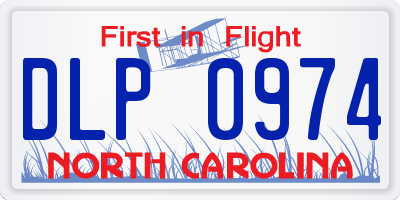 NC license plate DLP0974