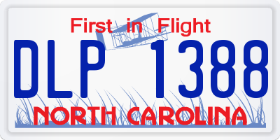 NC license plate DLP1388