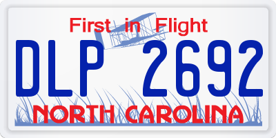 NC license plate DLP2692