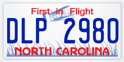 NC license plate DLP2980