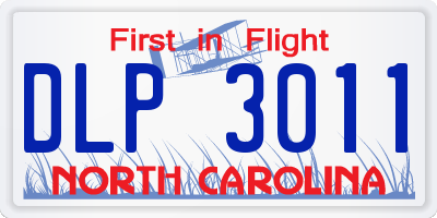 NC license plate DLP3011