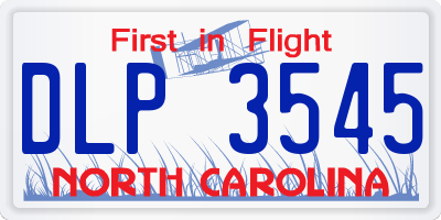 NC license plate DLP3545
