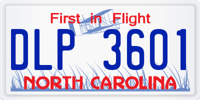 NC license plate DLP3601