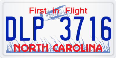 NC license plate DLP3716
