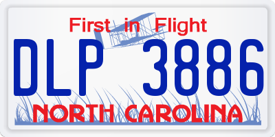 NC license plate DLP3886