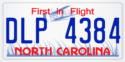 NC license plate DLP4384