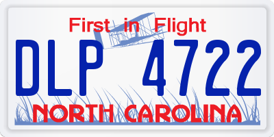 NC license plate DLP4722