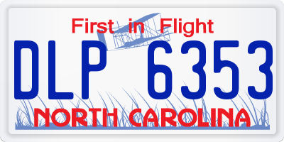 NC license plate DLP6353