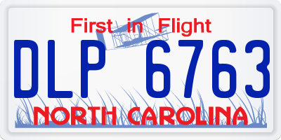 NC license plate DLP6763
