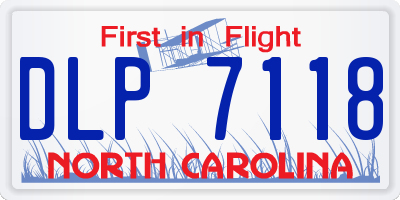NC license plate DLP7118