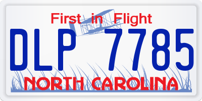 NC license plate DLP7785