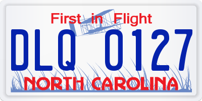 NC license plate DLQ0127
