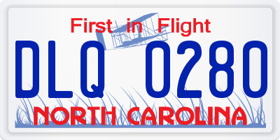 NC license plate DLQ0280