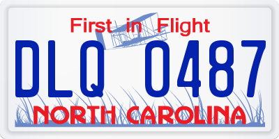 NC license plate DLQ0487
