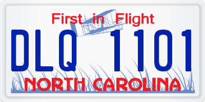 NC license plate DLQ1101