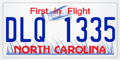 NC license plate DLQ1335