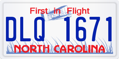 NC license plate DLQ1671