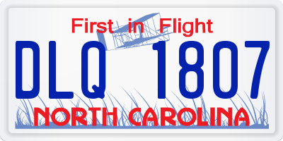 NC license plate DLQ1807