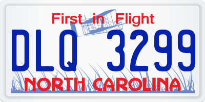 NC license plate DLQ3299