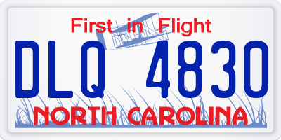 NC license plate DLQ4830