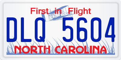 NC license plate DLQ5604