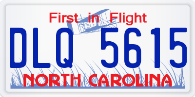 NC license plate DLQ5615