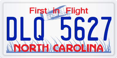 NC license plate DLQ5627