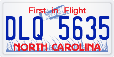 NC license plate DLQ5635