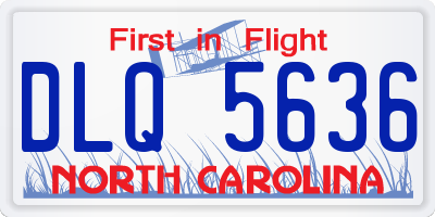 NC license plate DLQ5636