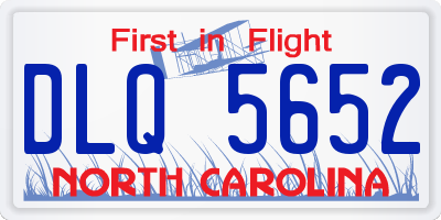 NC license plate DLQ5652