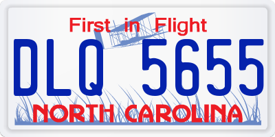 NC license plate DLQ5655