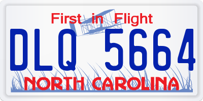 NC license plate DLQ5664