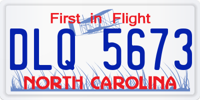NC license plate DLQ5673