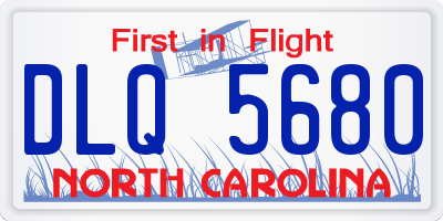 NC license plate DLQ5680