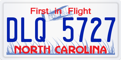 NC license plate DLQ5727