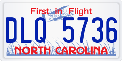 NC license plate DLQ5736