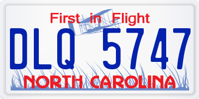 NC license plate DLQ5747