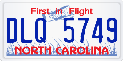 NC license plate DLQ5749
