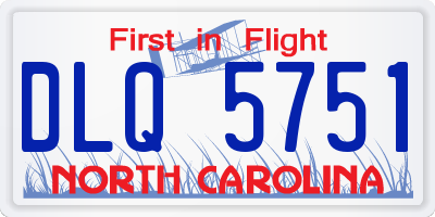 NC license plate DLQ5751