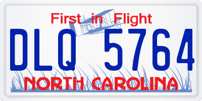 NC license plate DLQ5764