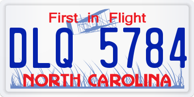 NC license plate DLQ5784